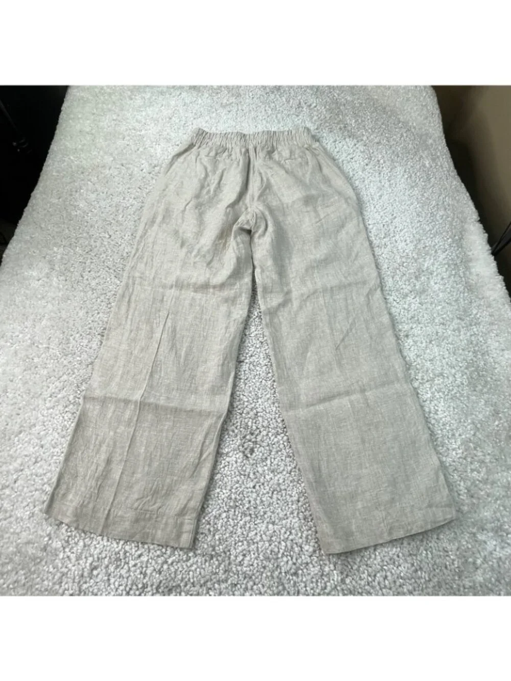 Quince European Linen Wide Leg Pants Beige Womens Medium NO DRAWSTRING